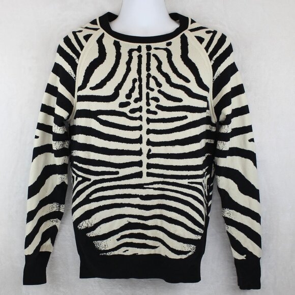 A.L.C Zebra Print Wool Blend Thick Sweater (Size 6) - Picture 1 of 9
